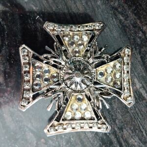 Rhinestone Cross Belt Buckle